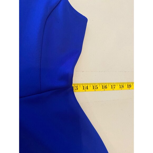 Milly Sapphire Blue Sleeveless A-Line Dress Back Zipper Size 4 - Picture 8 of 10